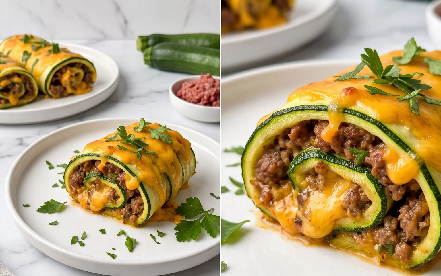 Zucchini-Hackfleisch-Rolle mit Cheddar: Familien-Genuss